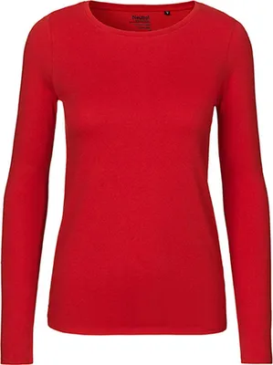 Produktbild von Neutral O81050 | Damen Long Sleeve T-Shirt / 100% Fairtrade-Baumwolle - Farbe: Red - Größe: M