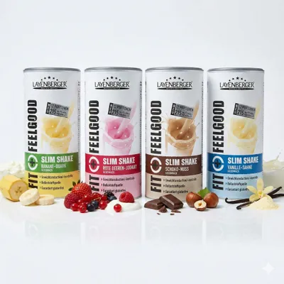 Produktbild von Layenberger Fit+Feelgood Slim Shake 396g Dose - Rote Beeren-Joghurt