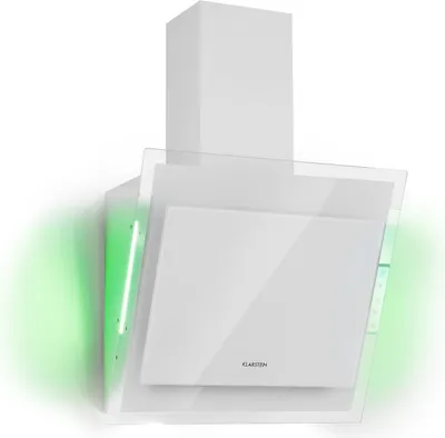 Image de Klarstein Hotte Aspirante 60cm, Hottes de Cuisine Inclinées, Filtre de Hotte en Aluminium, Débit d'Air Puissant 601m³/h, LED, Ecran Tactile, Extracteur d'Air Silencieux, Hotte Efficace avec Evacuation