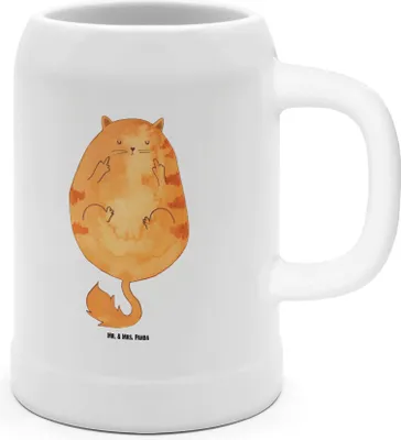 Produktbild von Mr. & Mrs. Panda Krug Katze Frühaufsteher - Weiß - Geschenk, Katzen, Keramikkrug, Seidel, Humpen, Kater, Tiger, Kaffee, Tonkrug, Steinkrug