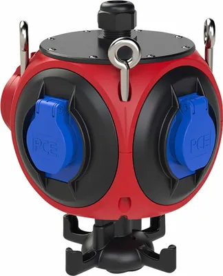 Immagine prodotto di Distributore di corrente PCE Pegasus HV, 1x CEE 16A, 3x SSD 16A, IP44, rosso/nero
