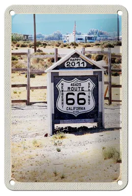 Produktbild von Blechschild Reise 12x18cm Amerika USA California 2011 Route 66 Schild