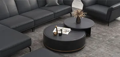 Produktbild von Doppelter Couchtisch Wohnzimmer Tisch Couchtisch Sofa Beistell Rund Tische Neu