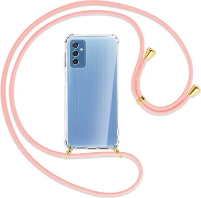 Produktbild von Handykette Backcover-Schutzhülle mit Band (Metall goldfarben) für Samsung Galaxy M52 5G (M526) - rosa