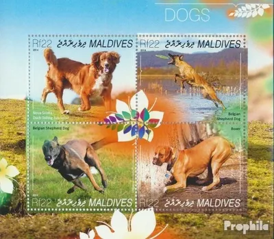 Produktbild von Briefmarken Malediven 2014 Mi 5410-5413 Kleinbogen (kompl. Ausg.) postfrisch Hunde