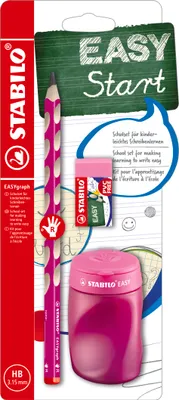 Image de STABILO B-56681-3 STABILO kit scolaire EASYgraph, pour droitiers, rose