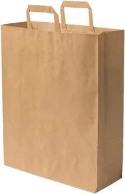 Produktbild von Große biologisch abbaubare Papier-Einkaufstüten - 25 braune Papierbeutel - 32 x 12 x 40 cm