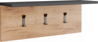 Obrázek produktu pro Věšák s policí na klobouky Vicco Orlando Antracit/zlatý dub 60 x 21.6 cm, Model 54578