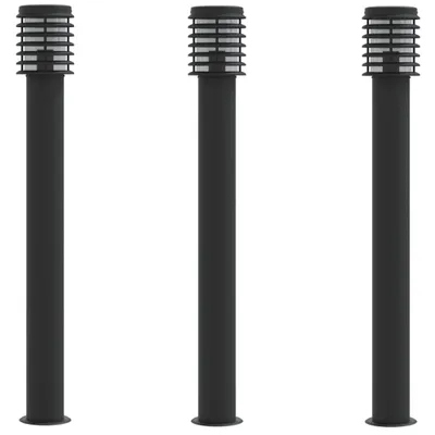 Produktbild von vidaXL Wegeleuchten 3 Stk. Schwarz 110 cm Edelstahl