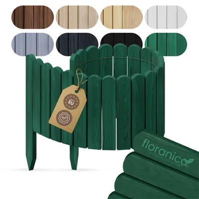 Produktbild von Floranica Beetumrandung H 30 x L 100 cm Grün – Rollborder aus Holz