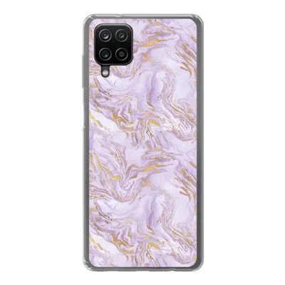 Produktbild von MuchoWow® Handyhülle Schutzhülle Hülle für Samsung Galaxy A12 Abstrakt - Marmor - Gold - Muster Silikon Softcase Handy Hülle - Bild