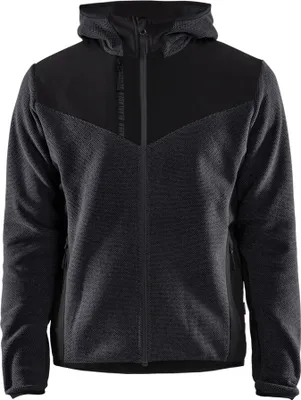 Produktbild von Blakläder®  Strickjacke mit Softshell 5940 25363 in div. Farben, Farbe:dunkelgrau/schwarz, Größe:3XL