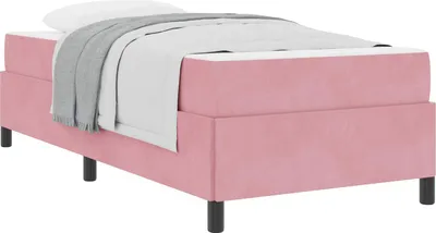 Produktbild von Bettrahmen mit Matratze Rosa 80 x 200 cm Stoff