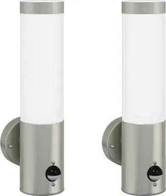 Obrázek produktu pro vidaXL Venkovní nástěnné svítidlo 2 ks stříbrné 12 x 8,5 x 29 cm