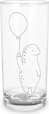 Produktbild von Mr. & Mrs. Panda Glas Schildkröte Luftballon 400 ml - Transparent - Geschenk, Longdrinkglas, Cocktailglas, Motivationsspruch, Tumbler, glücklich, Trinkglas, Schildkröten