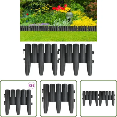 Immagine prodotto di The Living Store Bordatura per prato 36 pz. antracite 10 m PP
