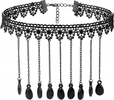 Produktbild von CHOKER Spitze Stickerei Schwarz HALSKETTE Gothic CH01