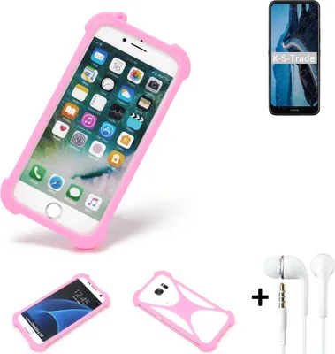Produktbild von K-S-Trade Bumper + Kopfhörer kompatibel mit Nokia C5 Endi Handy Hülle Schutzhülle Silikon Schutz Hülle Cover Case Silikoncase Silikonbumper TPU