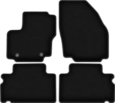 Obrázek produktu pro Velurové autokoberce na míru pro Ford S-MAX MK1 (2006-2011, minivan) černé, sada 3 ks, s úchyty