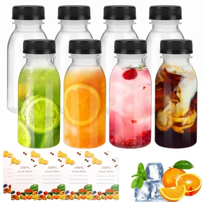 8 leere Plastikflaschen 200 ml mit Deckel, transparent
