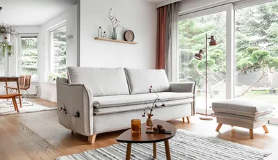 Image de MIUFORM Charming Charlie Slim - Canapé-lit avec coffre de rangement - 225 x 90 cm - Beige - Canapé-lit 3 places