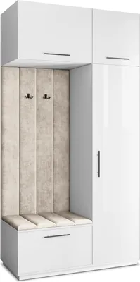 Produktbild von Masseno Garderobe-Set REMA 120/240/60 cm Modern Garderobenschrank Weiß