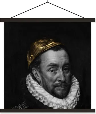 Produktbild von MuchoWow® Textilposter Wilhelm von Oranien - Kunst - Gemälde 60x60 cm mit schwarzem Rahmen - Posteraufhänger
