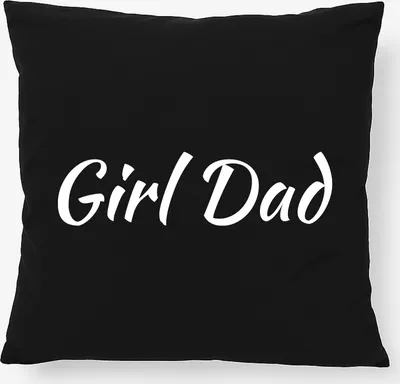 Produktbild von Huuraa Kissen Girl Dad Schriftzug 40x40cm mit Füllung Black Baumwolle Dekokissen Geschenkidee