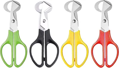 Produktbild von 4-teiliges Wachteleier-Scheren-Set, Wachteleier-Schere aus Edelstahl, Eiertrenner und Eieröffner für Zuhause, Küche und Restaurant (Rot, Grün, Gelb, Schwarz)