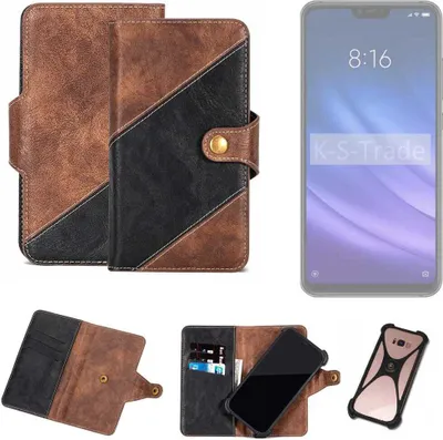 Produktbild von K-S-Trade Handyhülle Schutzhülle Bookstyle Case kompatibel mit Xiaomi Mi 8 lite Klapphülle Cover Hülle Schutztasche 1x