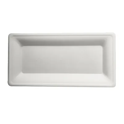Produktbild von Papstar 86983, Teller, Rechteckig, Zuckerrohr, Weiß, Einfarbig, 50 Stück(e)