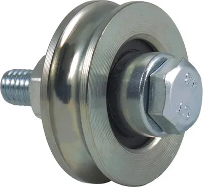 Immagine prodotto di Ruota di guida in acciaio con scanalatura rotonda da 40 mm con 1 cuscinetto a sfere zincato 20 kg