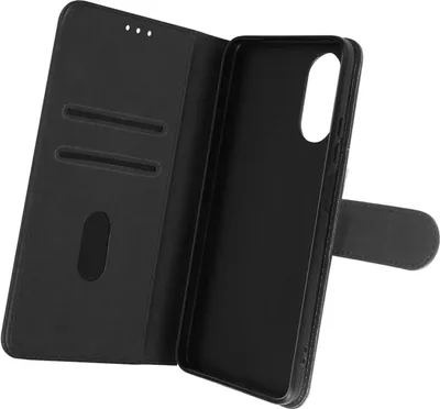 Produktbild von Avizar, Kunstleder-Klappetui mit Standfunktion für Oppo A17, Schwarz