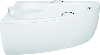 Immagine prodotto di Vasca da bagno angolare di design, forma irregolare, bianca. Vasca da bagno angolare