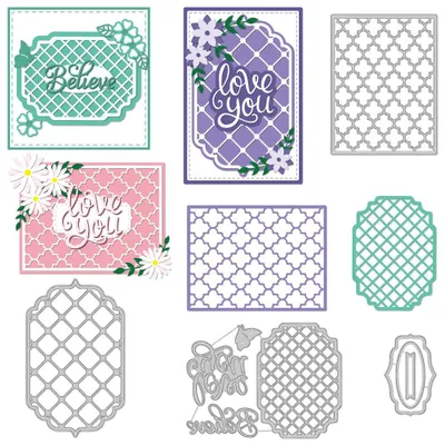 Productafbeelding van Set van 4 metalen stansvormen voor kaarten en scrapbooking