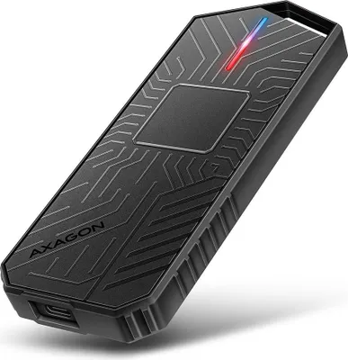 Produktbild von Axagon EEM2-GAM Externe USB-C 3.2 10Gbps Metallbox für M.2 NVMe & SATA SSDs. Schraubenlos, SSD-Gehäuse, M.2, M.2, NVMe-oF, PCI Express, SATA, Serial ATA II, Serial ATA III, 10 Gbit/s, USB Anschluss, Schwarz