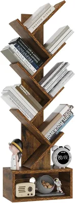 Productafbeelding van Boomvormige boekenplank, 6-lagen, rustiek bruin, voor woonkamer