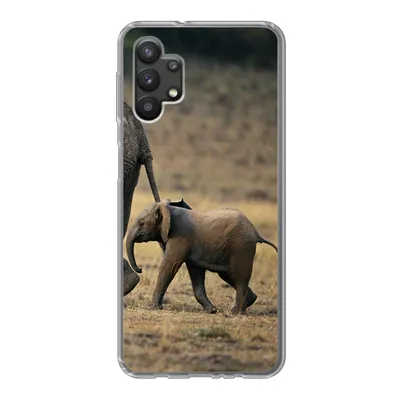 Produktbild von MuchoWow® Handyhülle Schutzhülle Hülle für Samsung Galaxy A32 5G Elefant - Tiere - Savanne - Natur Silikon Softcase Handy Hülle - Softcase