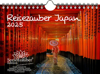 Produktbild von Reisezauber Japan DIN A5 Wandkalender für 2025 Tokio Urlaub Strand Meer Reise Asien - Seelenzauber