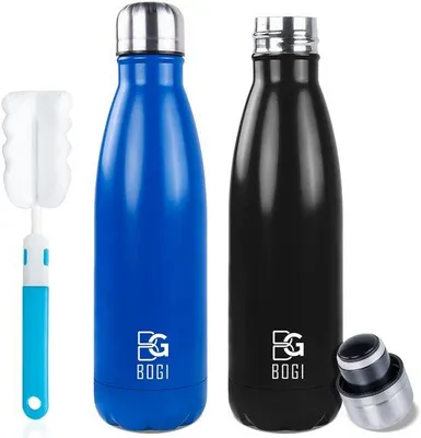 Produktbild von Edelstahl-Isolierflasche 500ml, doppelwandig, BPA-frei, für Schule und Sport