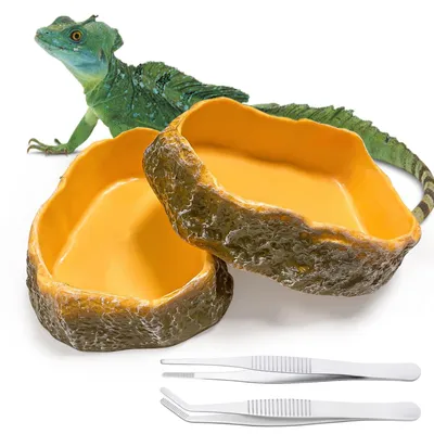 Productafbeelding van 2 Stuks Terrarium Drink- en Voedingsschalen voor Reptielen 10 x 7,5 x 2,3 cm