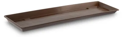 Produktbild von Rechteckiger Blumenkastenuntersetzer aus wetterfestem Kunststoff, Braun, 60 x 18 x 3 cm