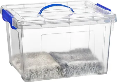 Produktbild von Aufbewahrungsbox mit Deckel - transparent blau - 23.5 Liter - 42 x 36 x 25 cm - Kunststoff