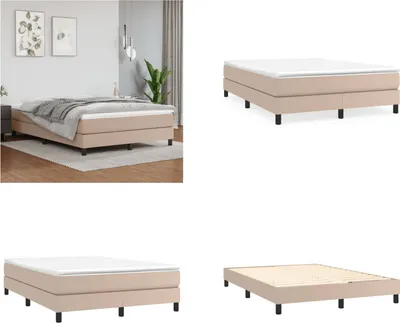 Produktbild von vidaXL Boxspringbett Cappuccino Braun 140x200 cm Kunstleder - Boxspringbett - Boxspringbetten - Bett - Schlafzimmermöbel