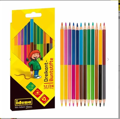 Produktbild von Idena Dreikant-Buntstifte 12/24