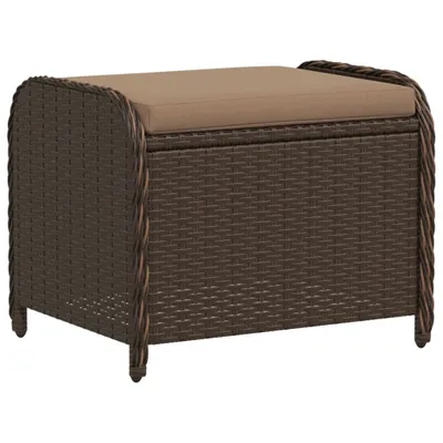 Obrázok produktu pre vidaXL Záhradná stolička s vankúšom hnedá 58x46x46 cm Poly ratan