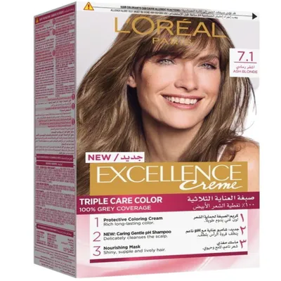 Produktbild von L'Oral Paris Excellence Creme Permanent Hair Color 7.1 Ash Blonde - 135 ml