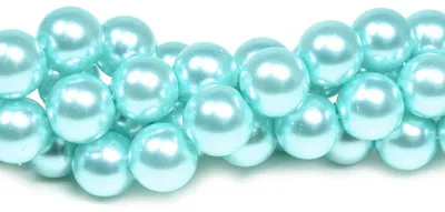 Produktbild von Vintageparts Glaswachsperlen türkis rund 12 mm für Ketten und Armbänder, 20 Stück