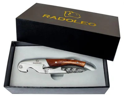 Produktbild von RADOLEO® Kellnermesser PADAUK - Korkenzieher & Weinöffner | Profi Sommeliermesser & Flaschenöffner