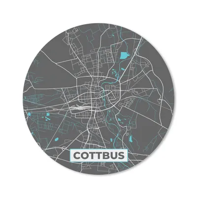 Produktbild von MuchoWow® Mauspad Mousepad Stadtplan - Karte - Cottbus - Blau - Deutschland - Karte 40x40 cm - Mousepads - Maus Mat - Pad - Mausunterlage - Schreibtisch Accessoires